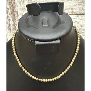 Vintage Napier Necklace Gold Tone Ball Beaded Chain 16” Signed